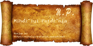 Mihályi Petúnia névjegykártya